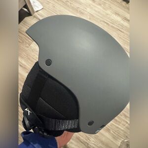 Gray and Black Helmet